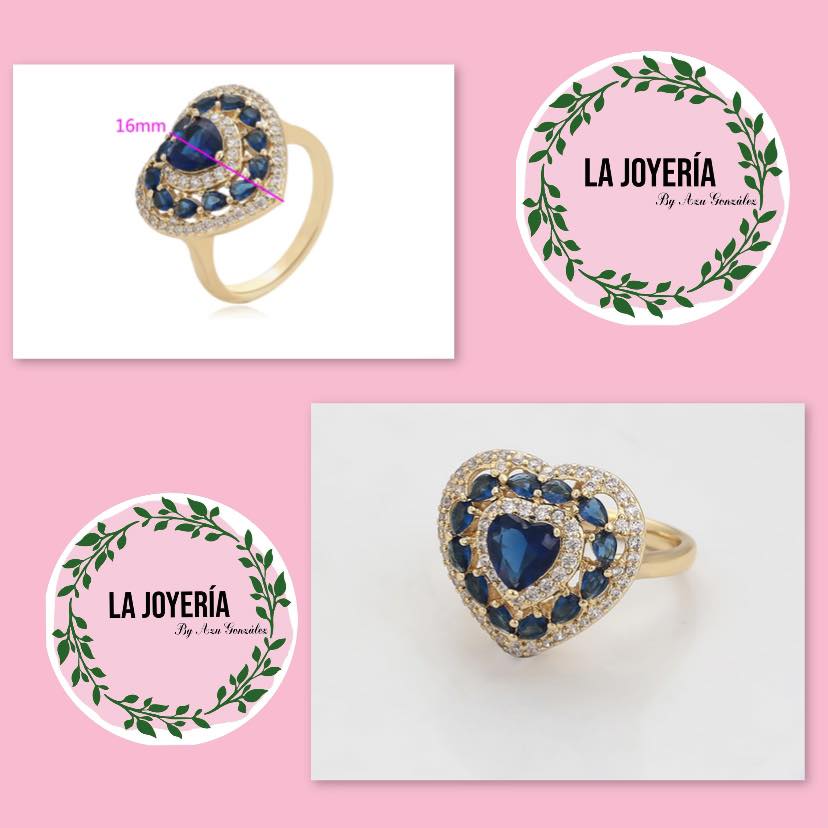 Anillo corazón azul