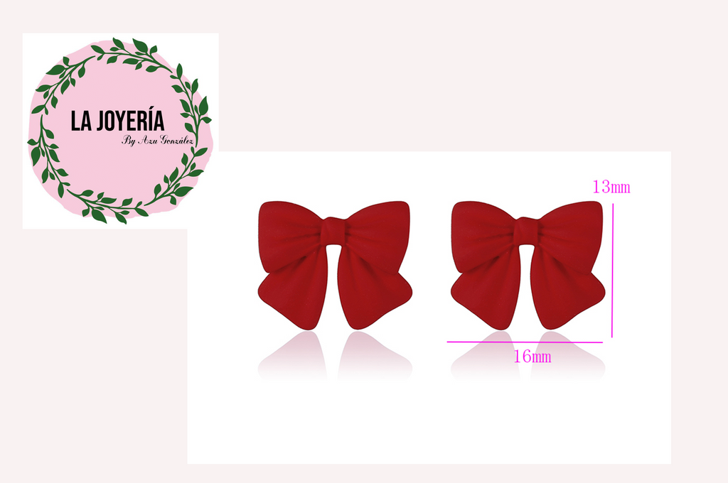 Aretes de Moñito Rojo